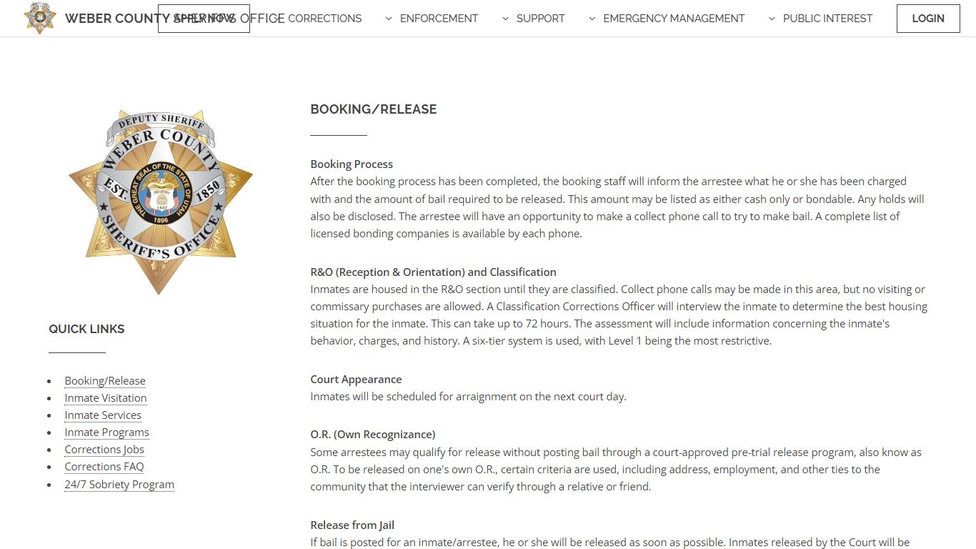 Weber County Sheriff - Corrections